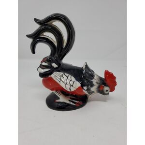 Ceramic Rooster Figurine Farm Bird Tchotchke French Country MCM Vintage